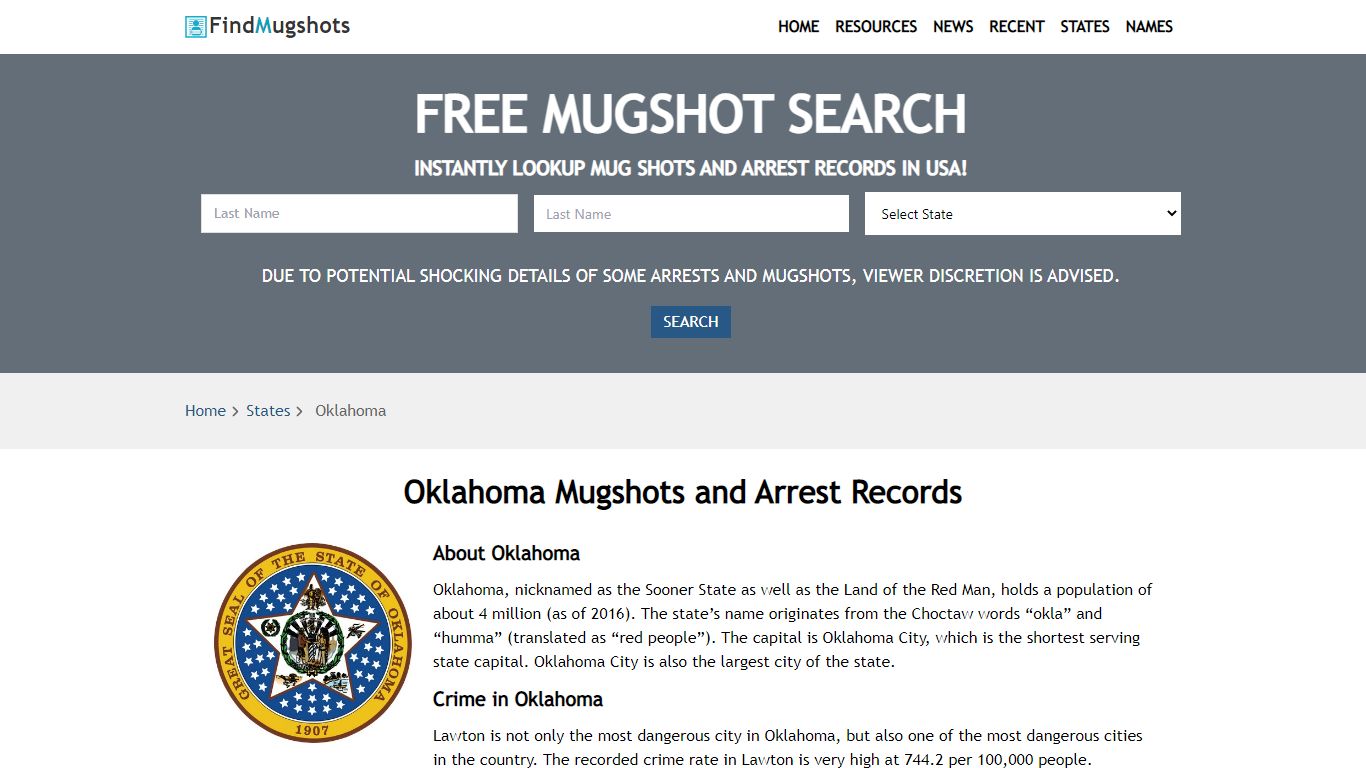 Find Oklahoma Mugshots - Find Mugshots
